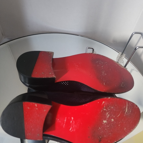 Christian Louboutin Navy Blue Suede Loafers.100% AuthenticSize 36.5. - Picture 10 of 12